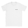 Stauberzab – T-Shirt in Weiß, Wortverdreher-Druck links auf der Brust
