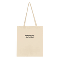 Naturfarbene Tote Bag mit Wortverdreher-Motiv „Es kreist sich der Schließ“