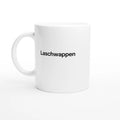 Weiße Tasse mit Aufdruck „Laschwappen“