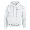 Es kreist sich der Schließ – Hoodie in Weiß, Wortverdreher-Druck links auf der Brust