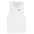 Weißes Damen-Tanktop mit dem Spruch Es kreist sich der Schließ klein auf der Brust