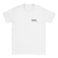 Zungen in der Knoten – T-Shirt in Weiß, Wortverdreher-Druck links auf der Brust