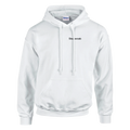 Stauberzab – Hoodie in Weiß, Wortverdreher-Druck links auf der Brust